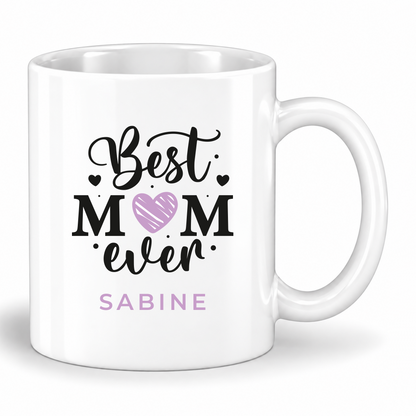 Keramik Tasse mit Name | Best MOM ever