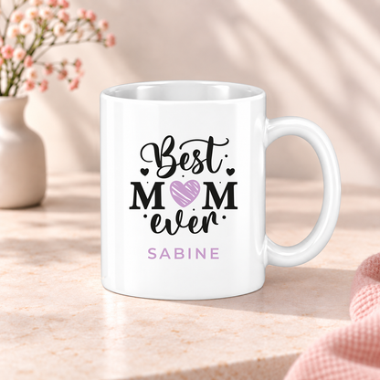 Keramik Tasse mit Name | Best MOM ever