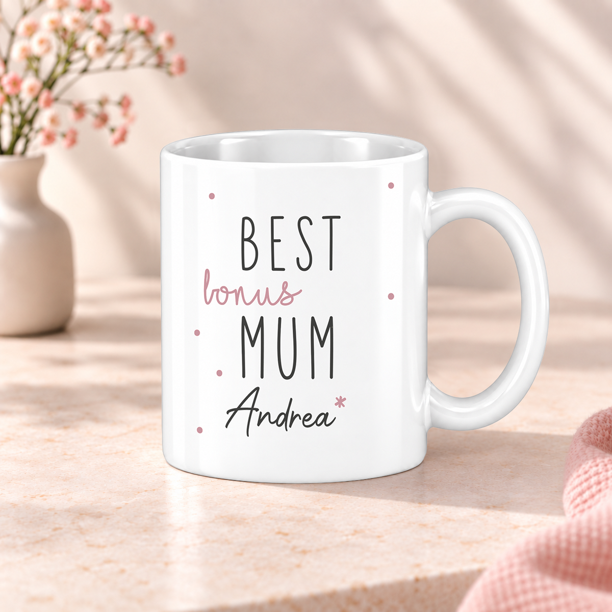 Keramik Tasse mit Name | Best (Bonus) Mum