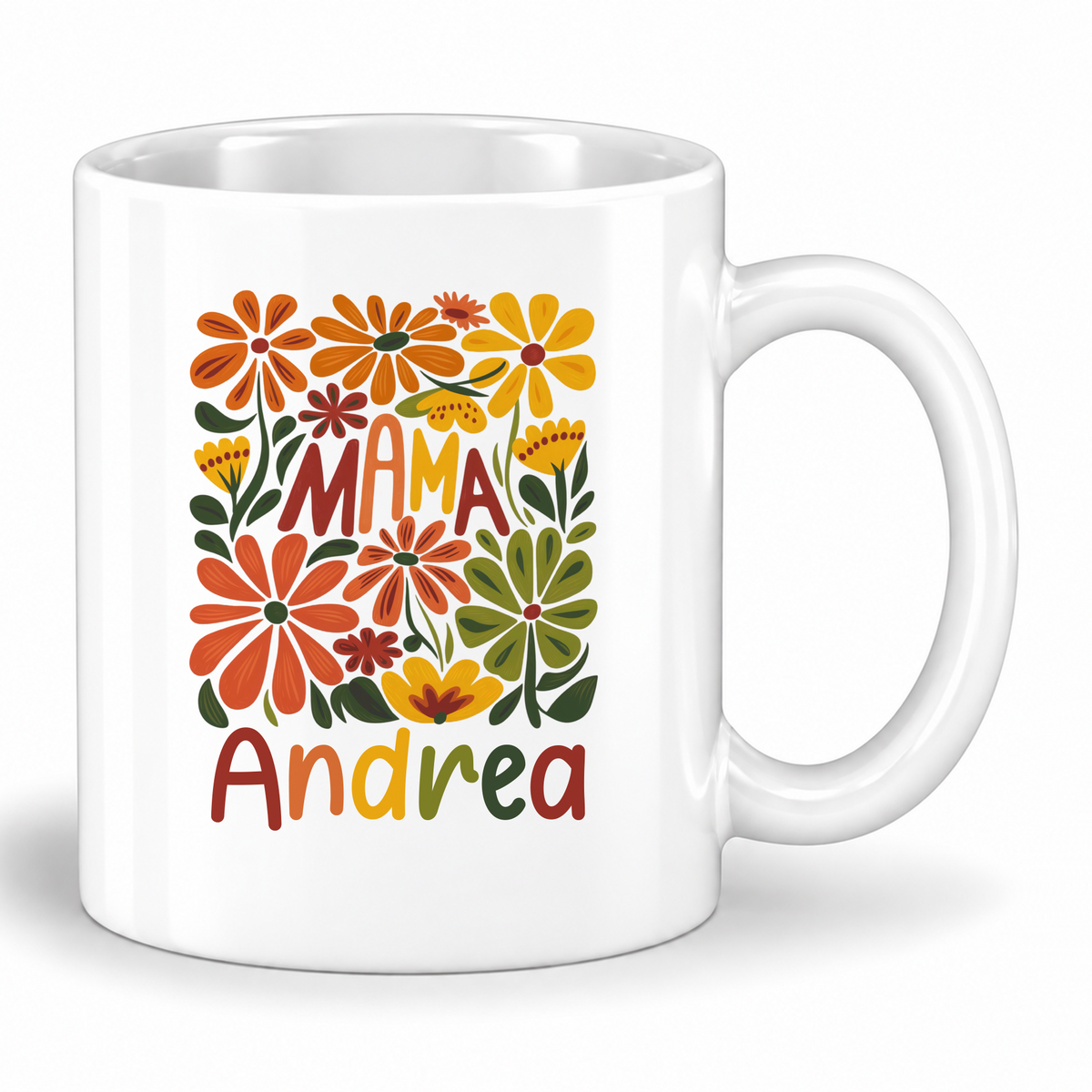 Keramik Tasse mit Name | MAMA floral
