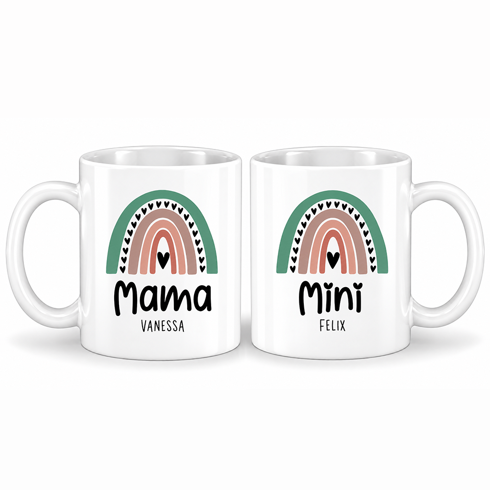 Keramik Tassen-Set mit Name | Mama + Mini