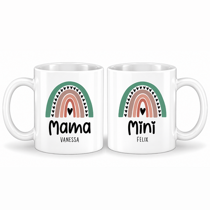 Keramik Tassen-Set mit Name | Mama + Mini