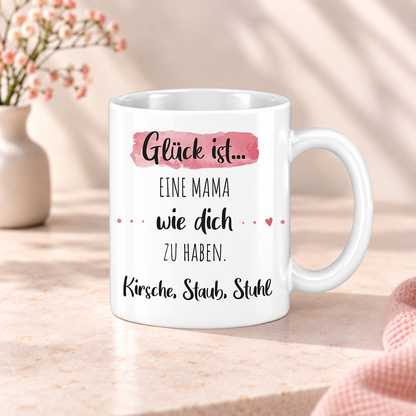 Keramik Tasse mit Name | Glück ist eine Mama wie dich zu haben