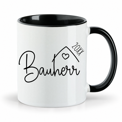 Keramik Tassen-Set oder einzeln mit Jahreszahl | Bauherr + Bauherrin 1