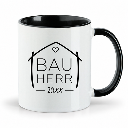 Keramik Tassen-Set oder einzeln mit Jahreszahl | Bauherr + Bauherrin 2