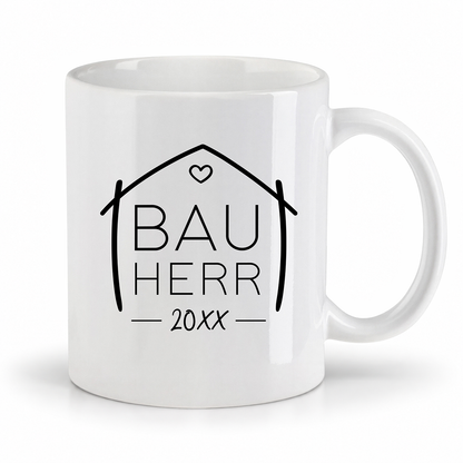 Keramik Tassen-Set oder einzeln mit Jahreszahl | Bauherr + Bauherrin 2