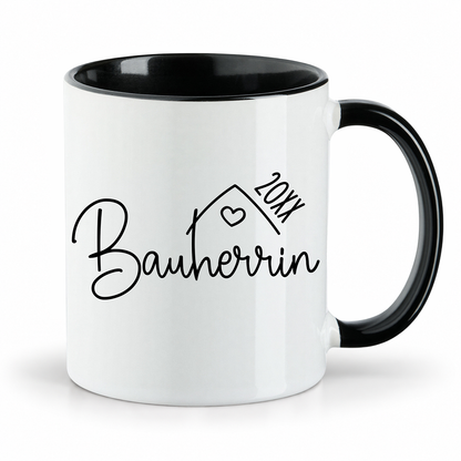 Keramik Tassen-Set oder einzeln mit Jahreszahl | Bauherr + Bauherrin 1