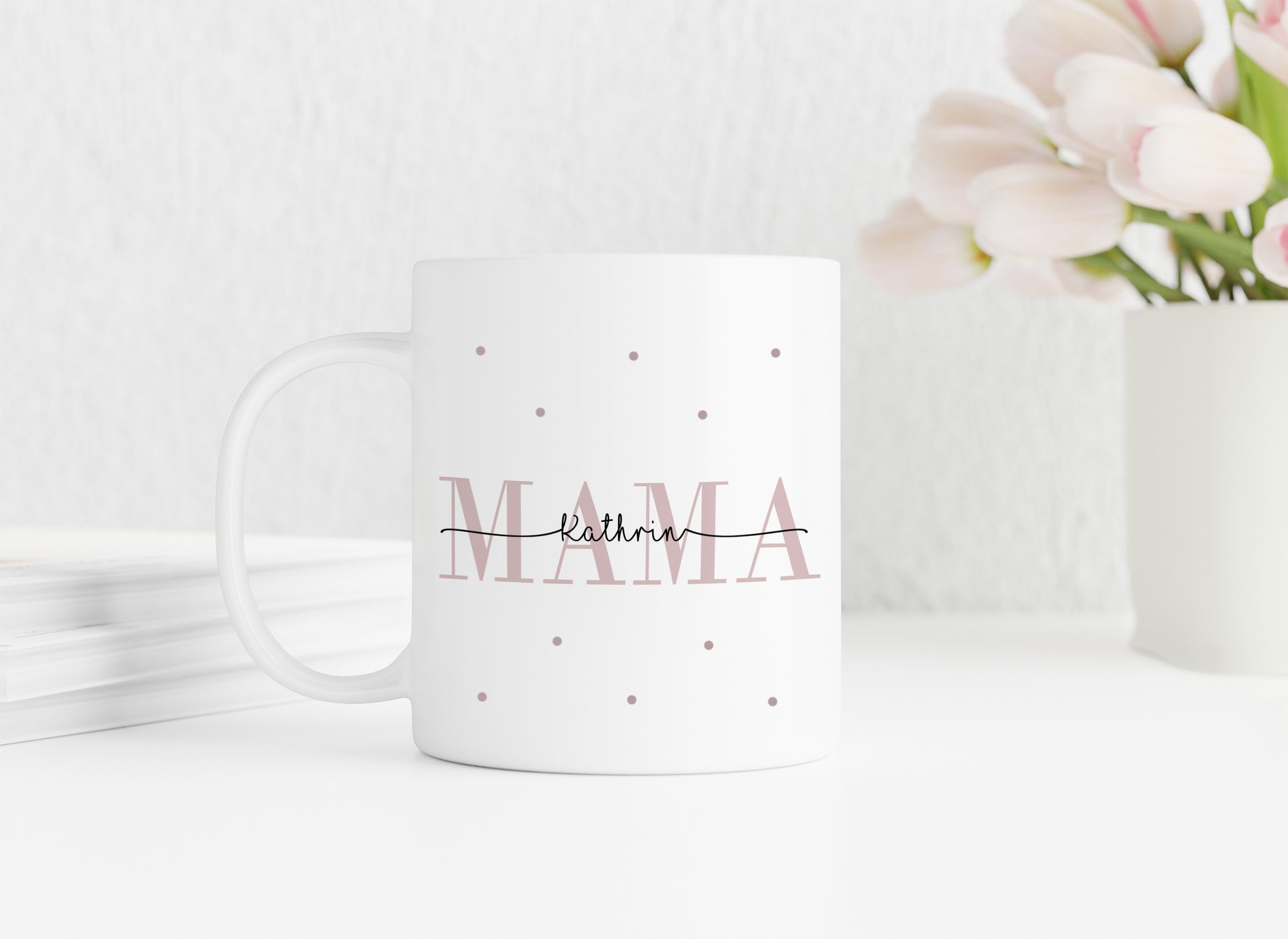 Keramik Tasse mit Namen + Kinder Geburtsjahr | Mama - verschenkich.de