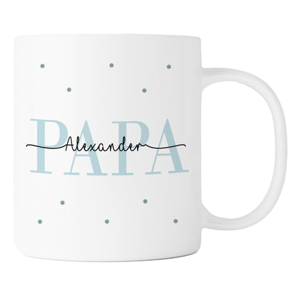 Keramik Tasse mit Namen + Kinder Geburtsjahr | Papa - verschenkich.de