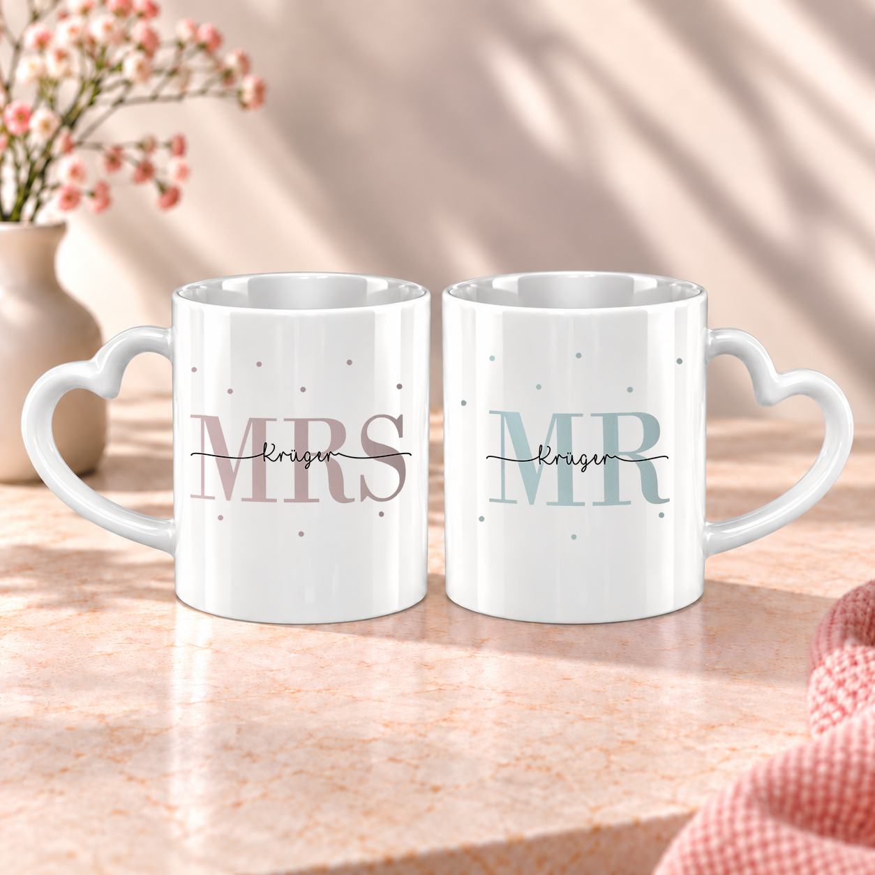 Hochzeitsgeschenk für Paare – Personalisierte Tassen –