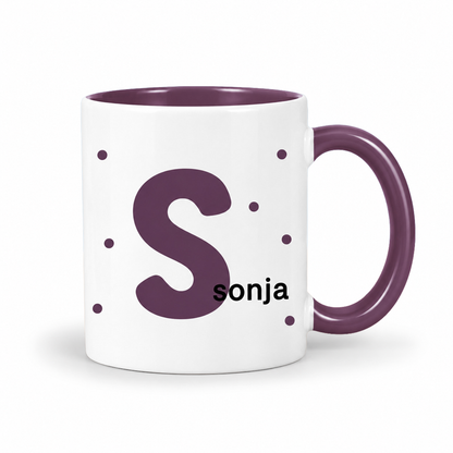 Keramik Tasse mit Namen | Initiale