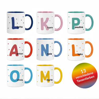 Keramik Tasse mit Namen | Initiale