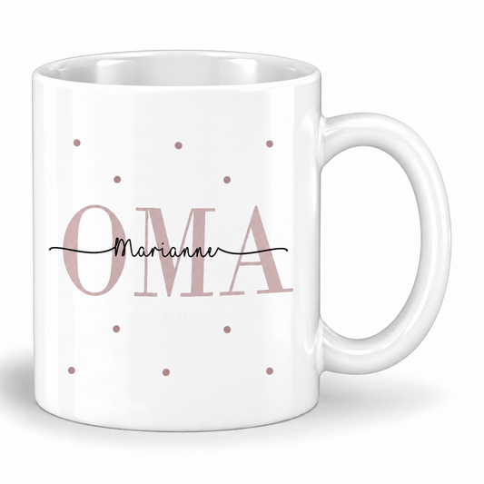 Keramik Tasse mit Namen + Enkel Geburtsjahr | Oma
