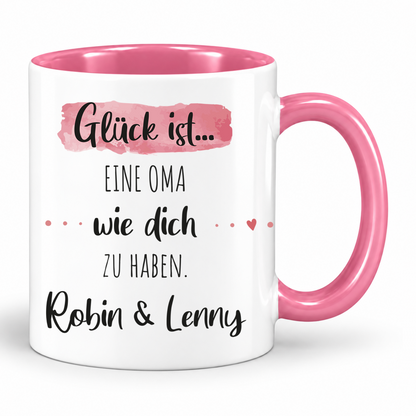 Keramik Tasse mit Namen | Glück ist eine Oma wie dich zu haben