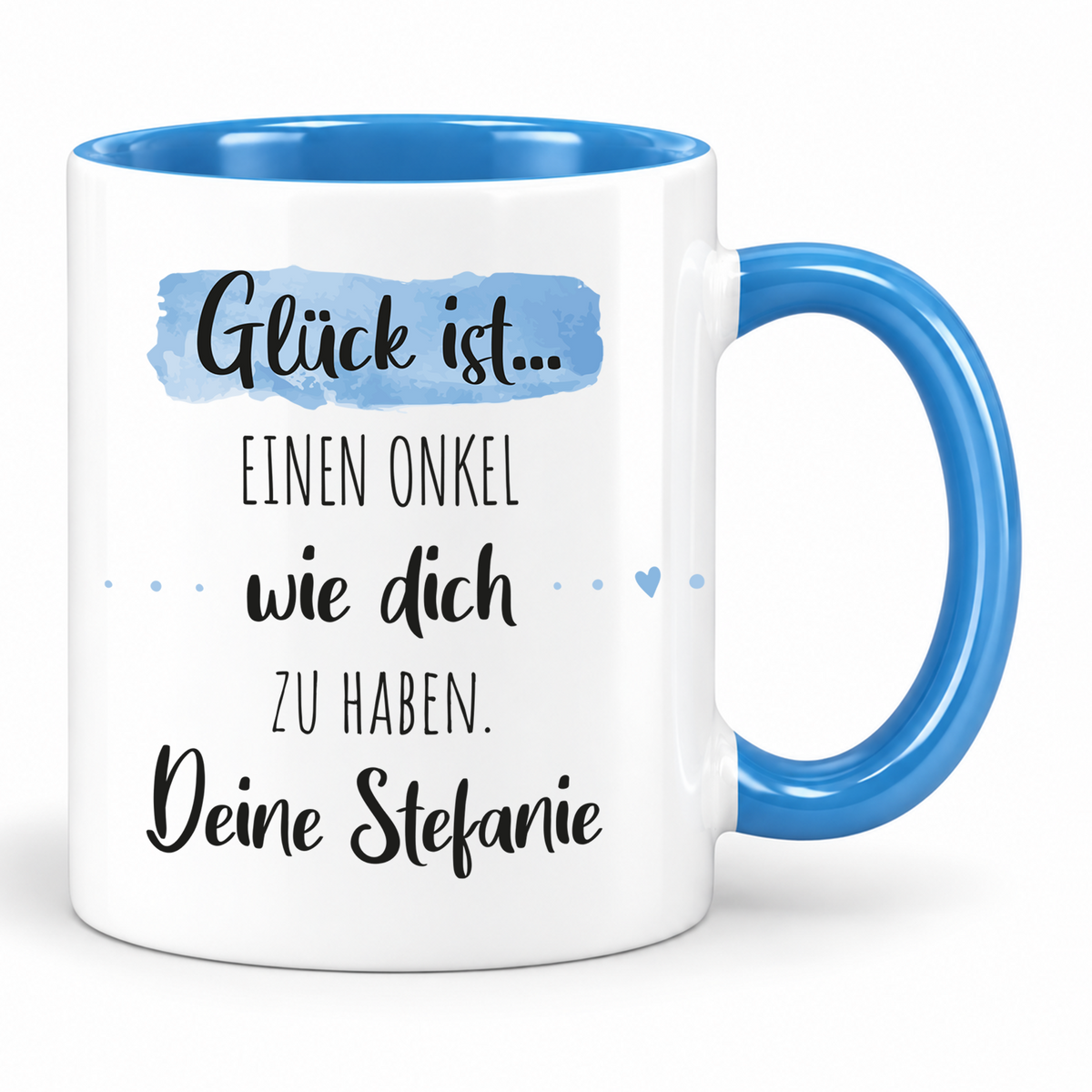 Keramik Tasse mit Namen | Glück ist einen Onkel wie dich zu haben