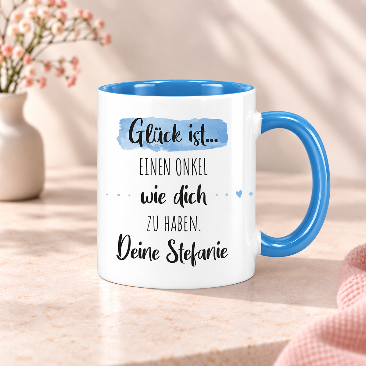 Keramik Tasse mit Namen | Glück ist einen Onkel wie dich zu haben