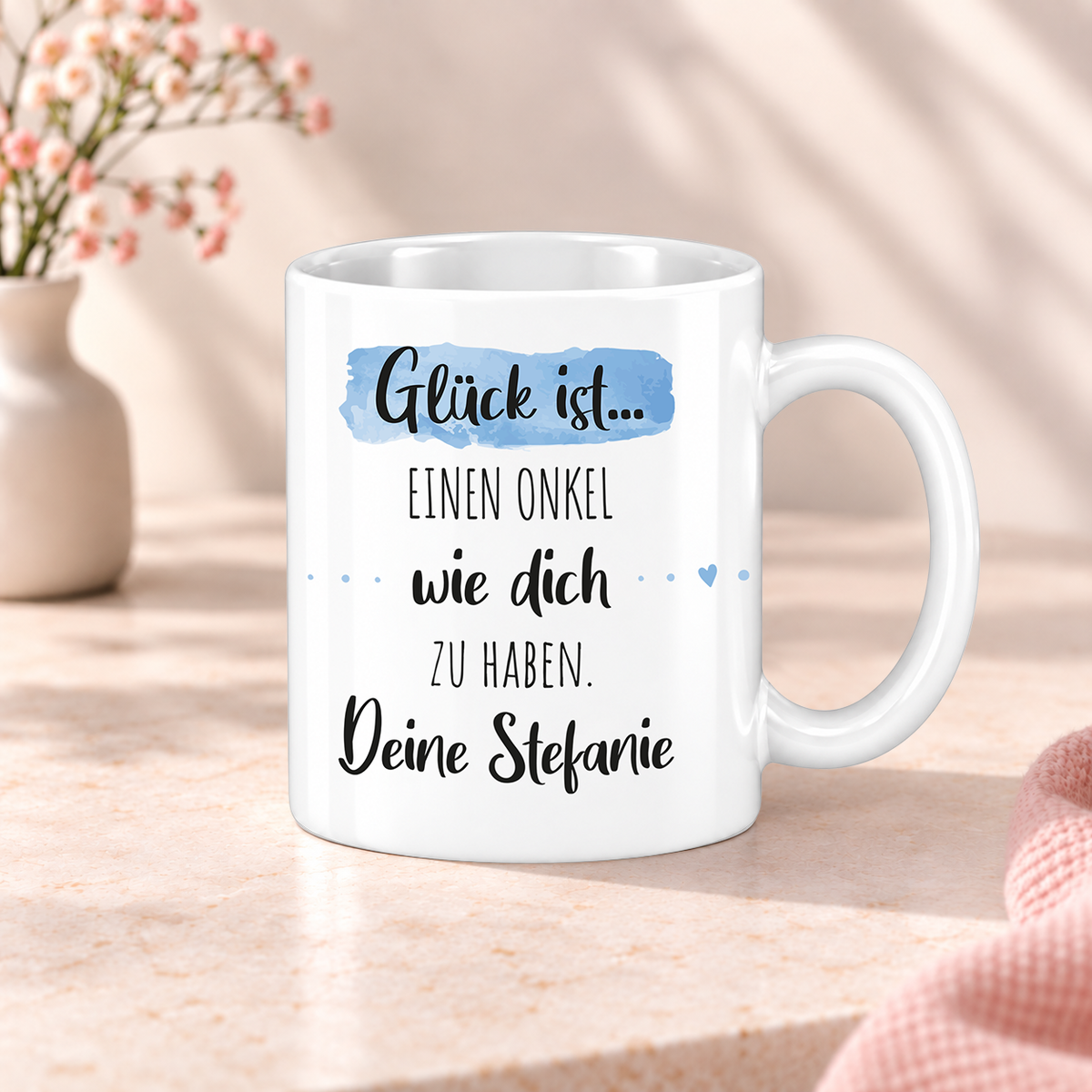 Keramik Tasse mit Namen | Glück ist einen Onkel wie dich zu haben
