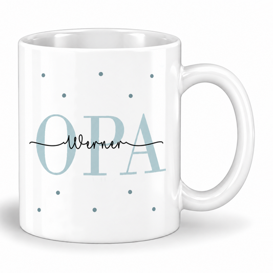 Keramik Tasse mit Namen + Enkel Geburtsjahr | Opa
