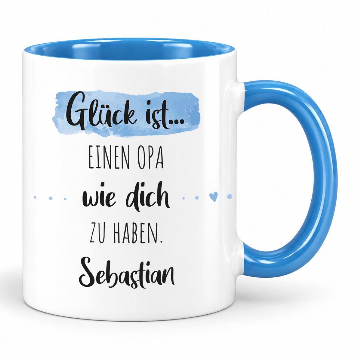 Keramik Tasse mit Namen | Glück ist einen Opa wie dich zu haben