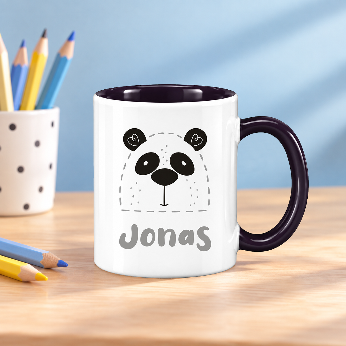 Keramik Tasse mit Name | Panda