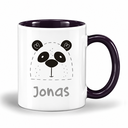 Keramik Tasse mit Name | Panda
