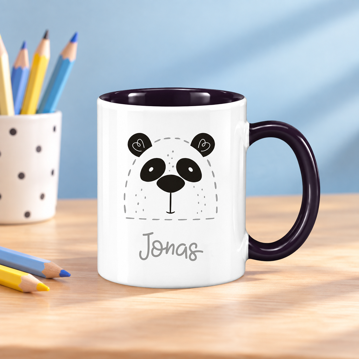 Keramik Tasse mit Name | Panda
