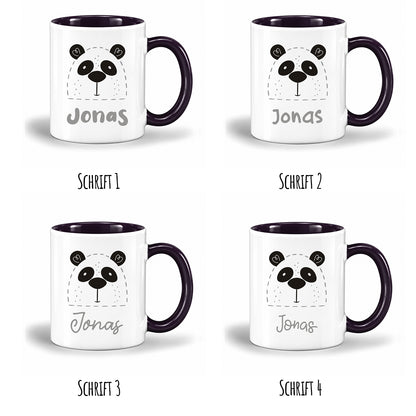 Keramik Tasse mit Name | Panda