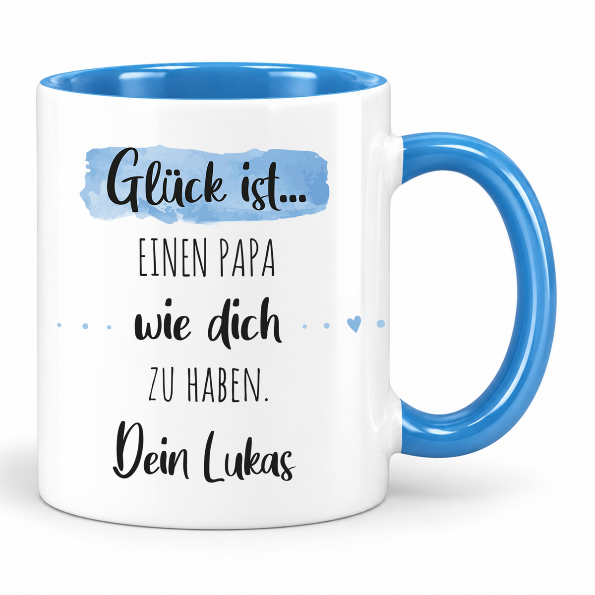 Keramik Tasse mit Namen | Glück ist einen Papa wie dich zu haben