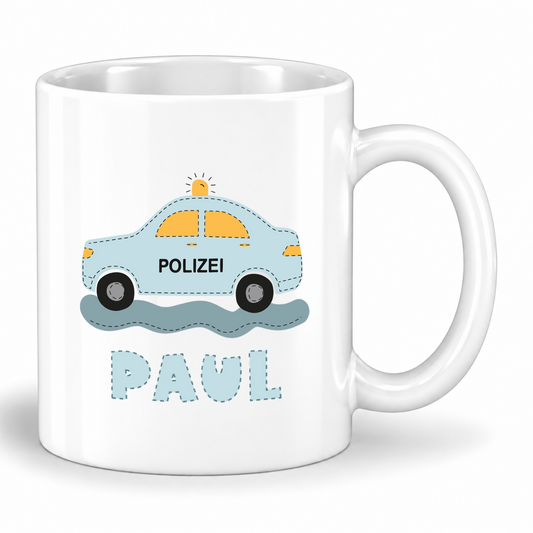 Keramik Tasse mit Namen | Polizei