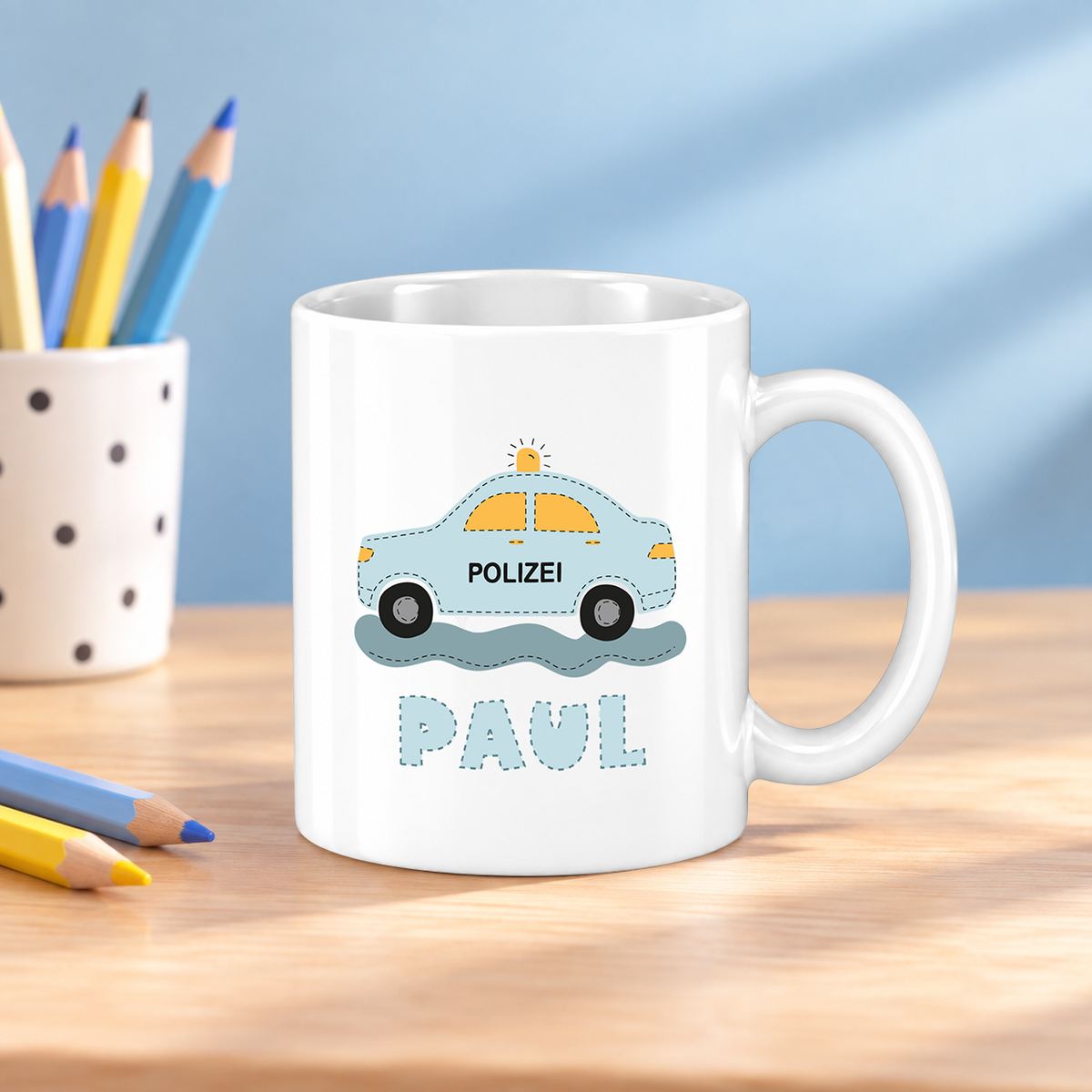 Keramik Tasse mit Namen | Polizei