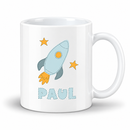 Keramik Tasse mit Namen | Rakete