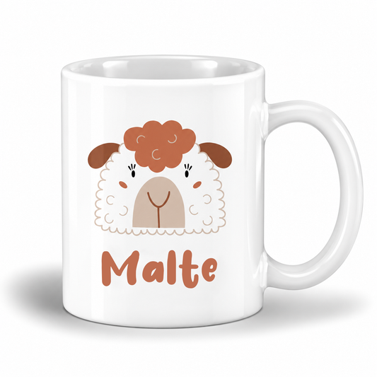 Keramik Tasse mit Name | Schaf