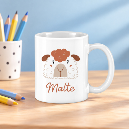 Keramik Tasse mit Name | Schaf