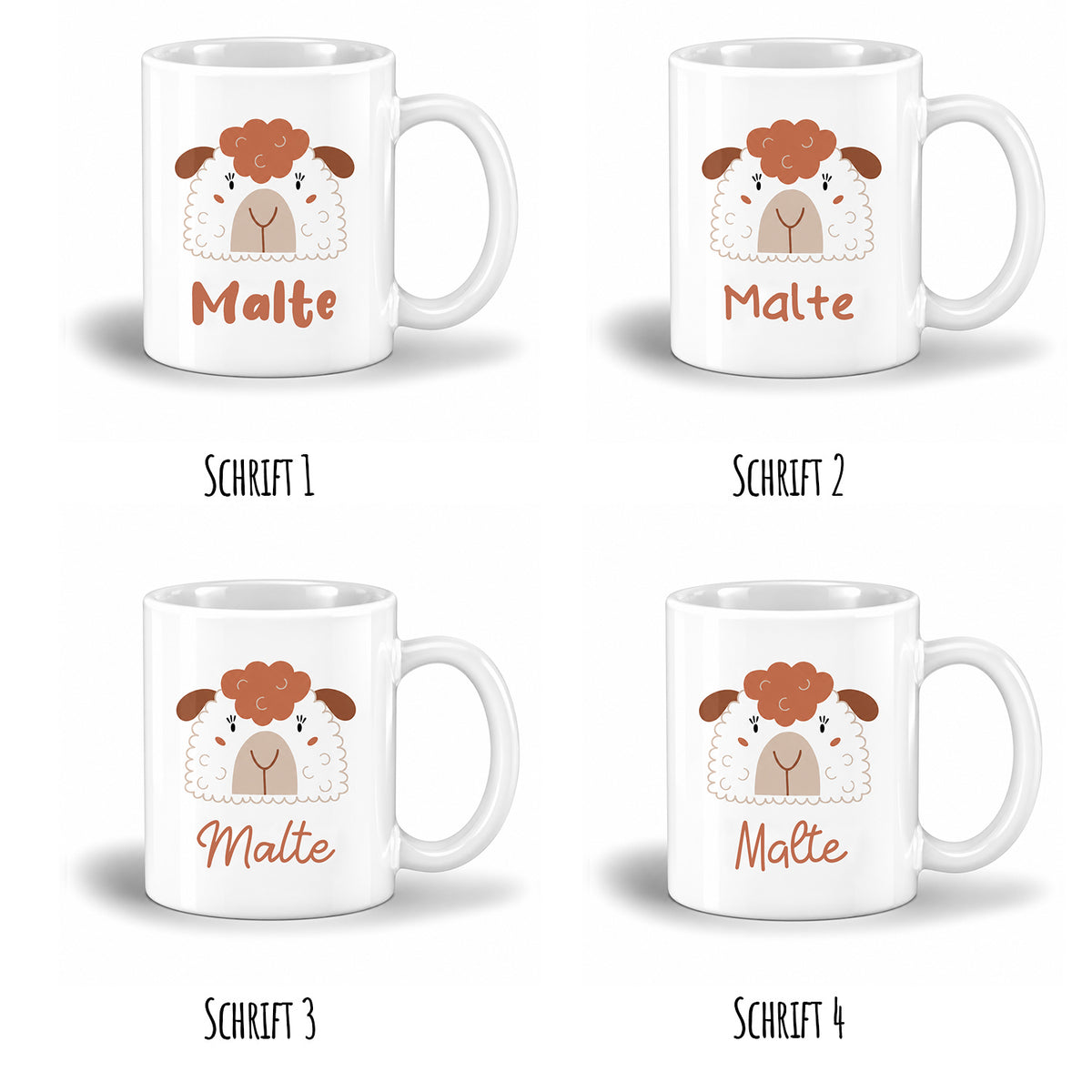Keramik Tasse mit Name | Schaf