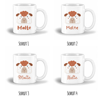 Keramik Tasse mit Name | Schaf