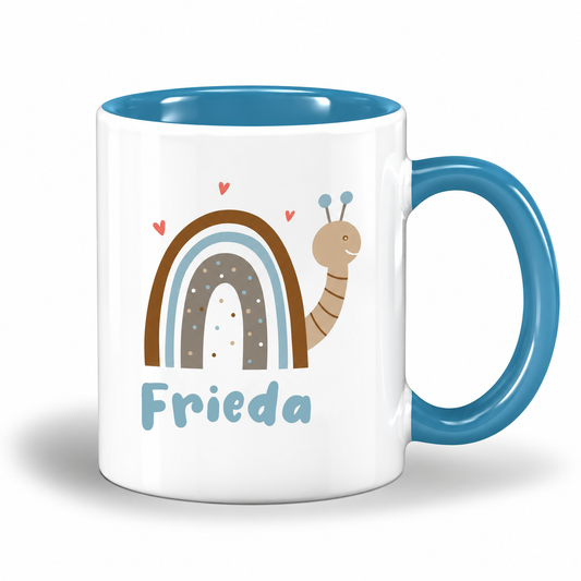 Keramik Tasse mit Name | Schnecke
