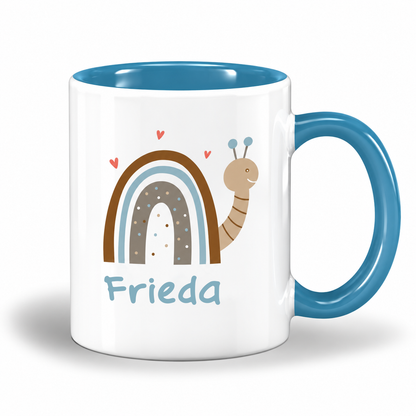 Keramik Tasse mit Name | Schnecke