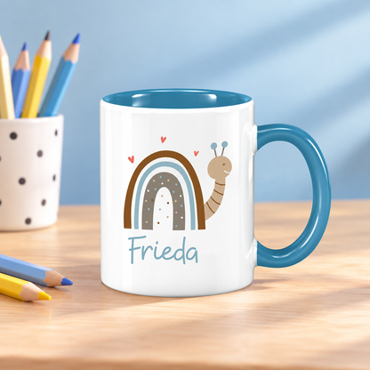 Keramik Tasse mit Name | Schnecke