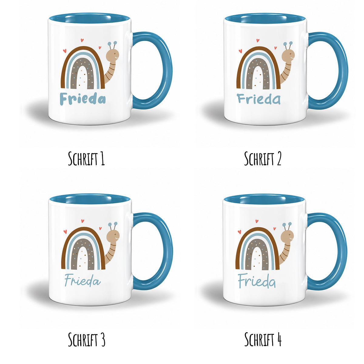 Keramik Tasse mit Name | Schnecke