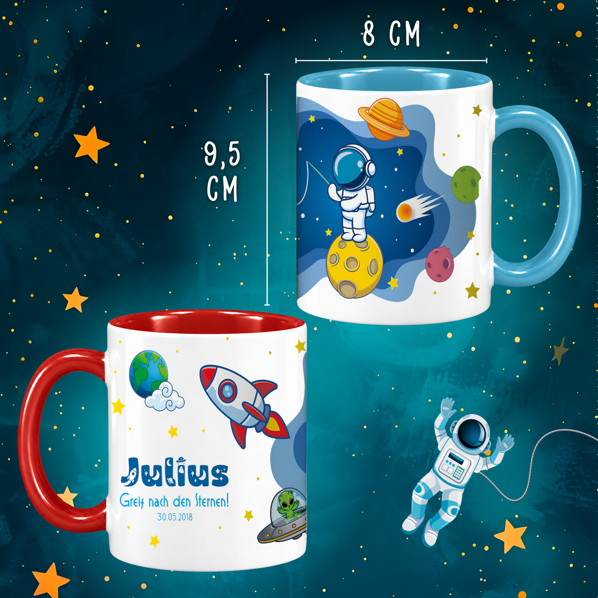 Keramik Tasse mit Namen | Schulstarter 2