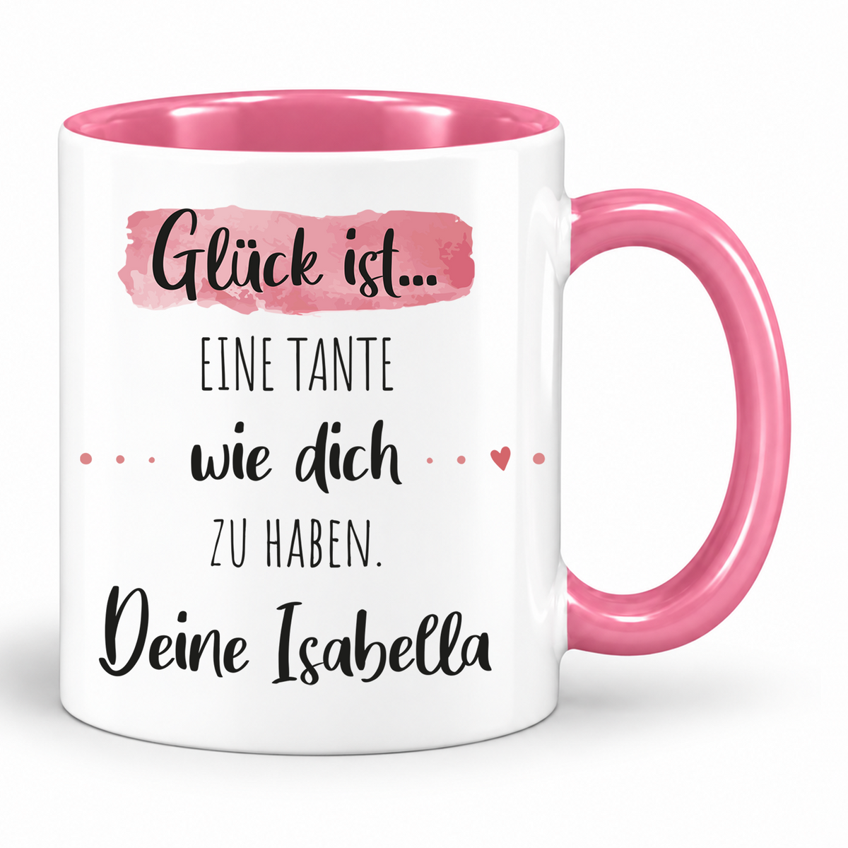 Keramik Tasse mit Namen | Glück ist eine Tante wie dich zu haben