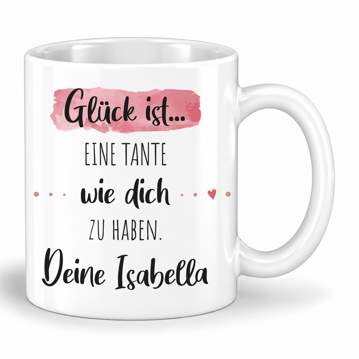 Keramik Tasse mit Namen | Glück ist eine Tante wie dich zu haben