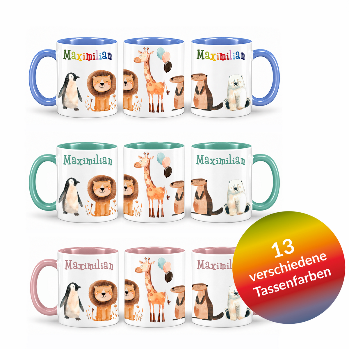Keramik Tasse mit Namen | Tierparty
