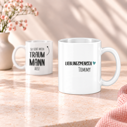 Keramik Tasse mit Namen | So sieht mein Traum Mann aus