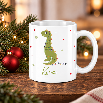 Keramik Tasse mit ame | Weihnachts- Dino