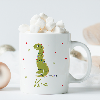 Keramik Tasse mit ame | Weihnachts- Dino