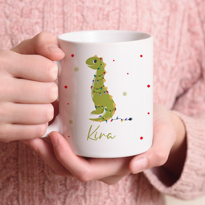 Keramik Tasse mit ame | Weihnachts- Dino