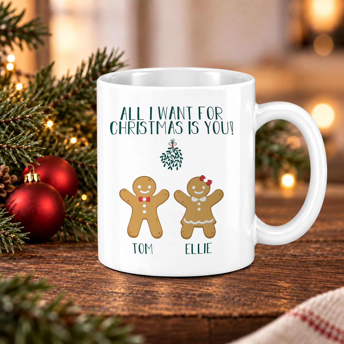 Keramik Tasse mit Name | Lebkuchen Paar