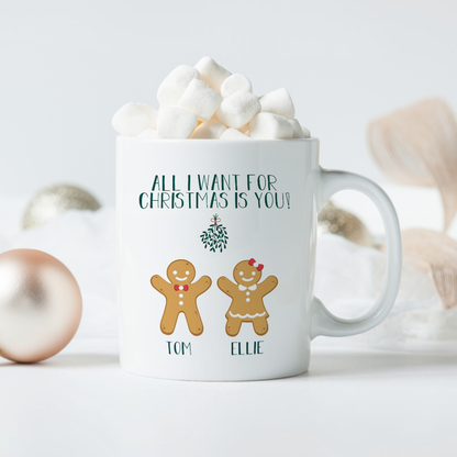 Keramik Tasse mit Name | Lebkuchen Paar