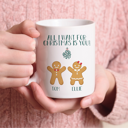 Keramik Tasse mit Name | Lebkuchen Paar